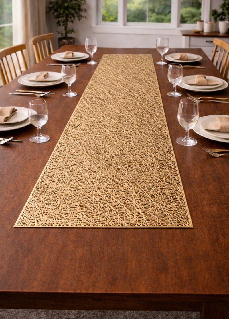 Golden Mesh Dining Runner | 5 FT