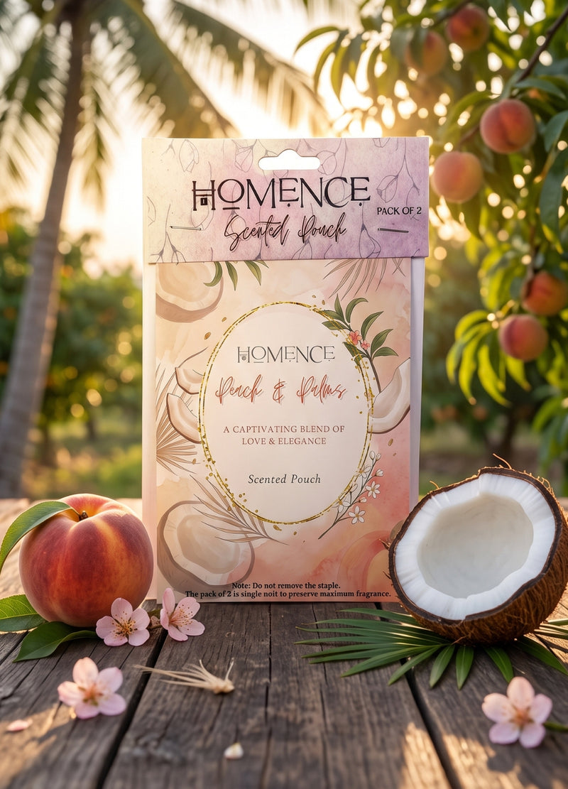 Peach & Palms Scented Pouches | Pack Of 2