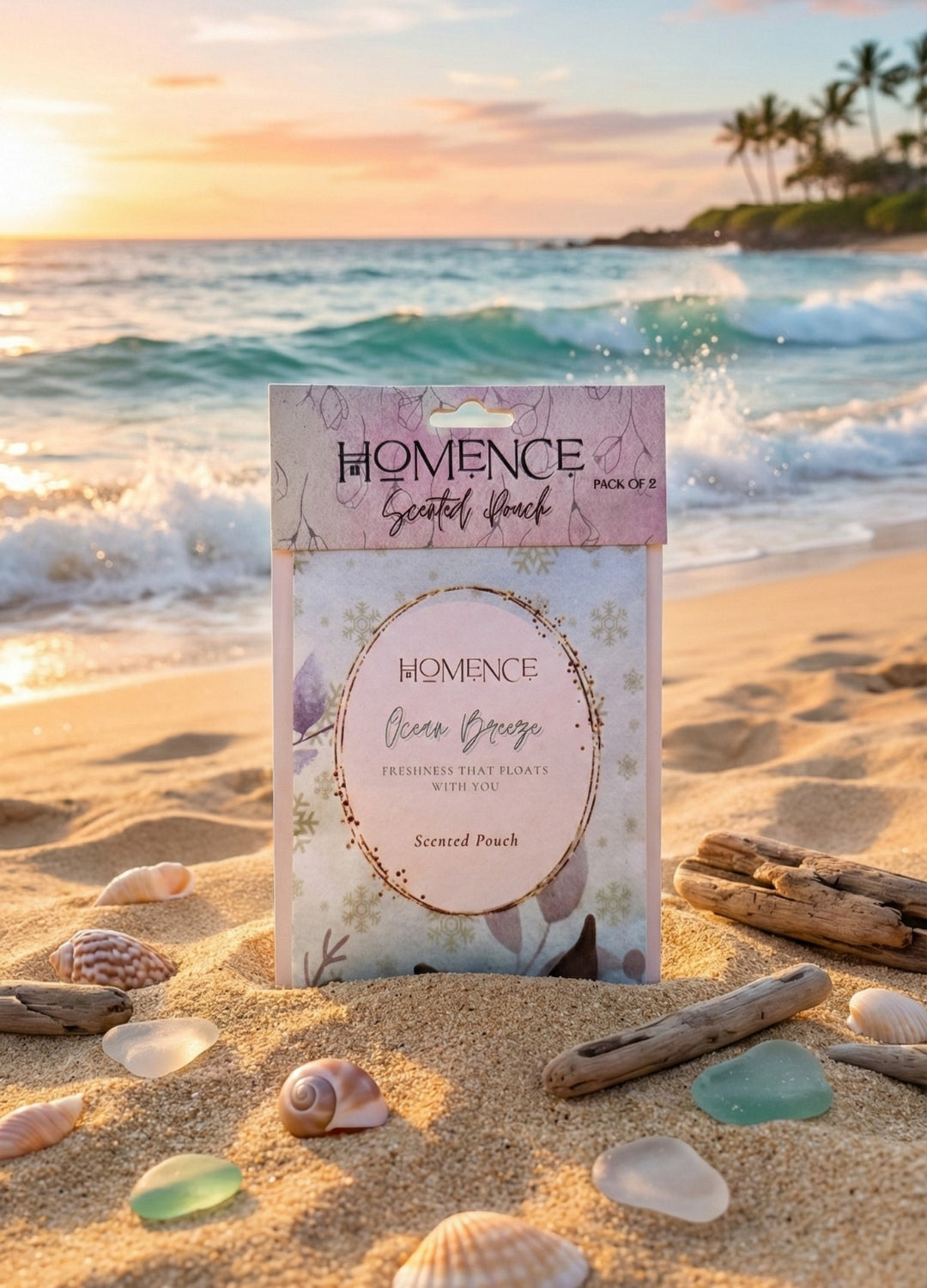 Ocean Breeze Scented Pouches | Pack Of 2 – Homence